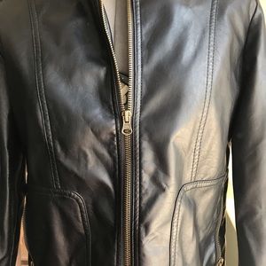 Black leather jacket